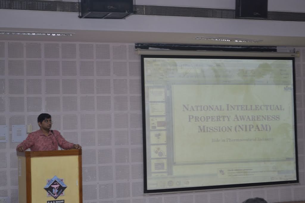 Seminar on 'National Intellectual Property Awareness (NIPAM)- Role in Pharmaceutical Sciences' by Mr. Nilesh S. Patil, Examiner of Patents at the Office of CGPDT, (GoI) (August 23, 2023)